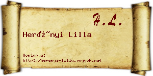 Herényi Lilla névjegykártya