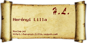 Herényi Lilla névjegykártya